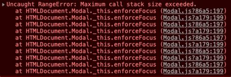 rangeerror: maximum call stack size exceeded